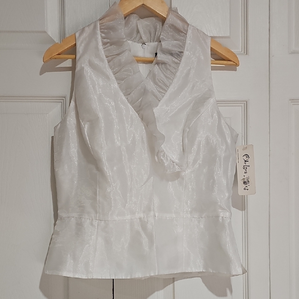 ✨ Chelsea Nites Ivory Ruffle Blouse | Elegant Occasion ✨